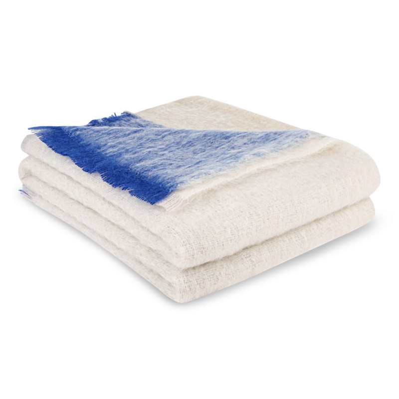 A Mohair blanket with “Salins” design. 100% Mohair - Moinat - Cushions, Throws