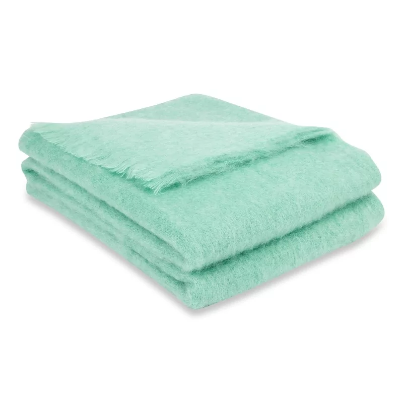 Eine Mohairdecke mit \"Celadon\"-Design. 100 % Mohair - Moinat - Couvertures, Plaids Eine Mohairdecke mit \"Celadon\"-Design. 100 % Mohair - Moinat - Couvertures, Plaids