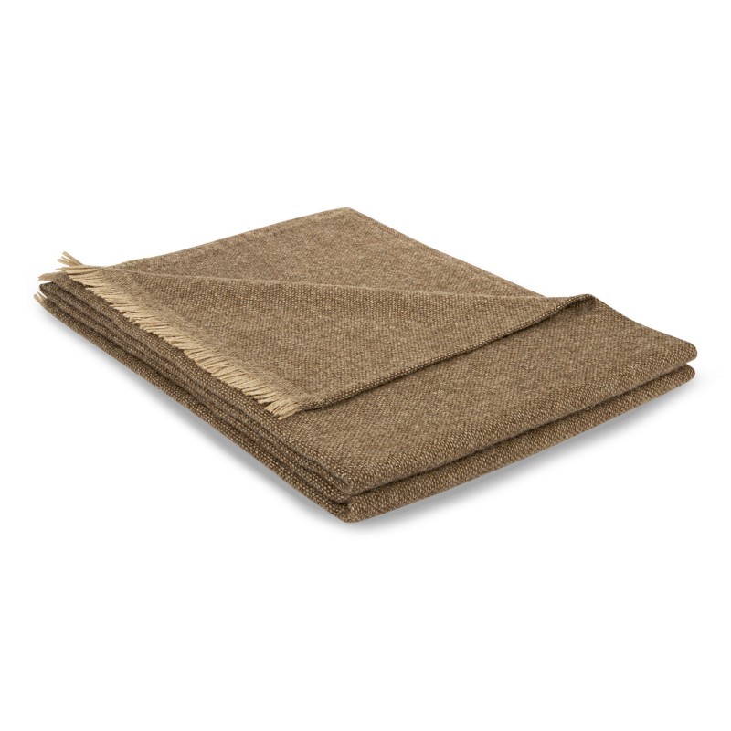 A “Touargeg Brown” blanket. 100% Andean baby llama hair - Moinat - Cushions, Throws