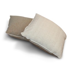 A pair of decorative cushions, check print, beige color