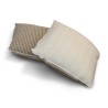 A pair of decorative cushions, check print, beige color - Moinat - Decorating accessories