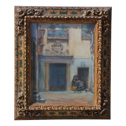 Ein Gemälde „Allee von Toledo“. Datiert 1919