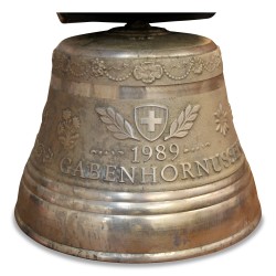 A bronze bell \"1989 Gabenhornussen\" from the Berger bärau foundry