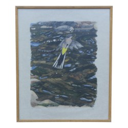 Ein „Vogel“-Gemälde, signiert von Robert Hainard (1906-1999). schweizerisch