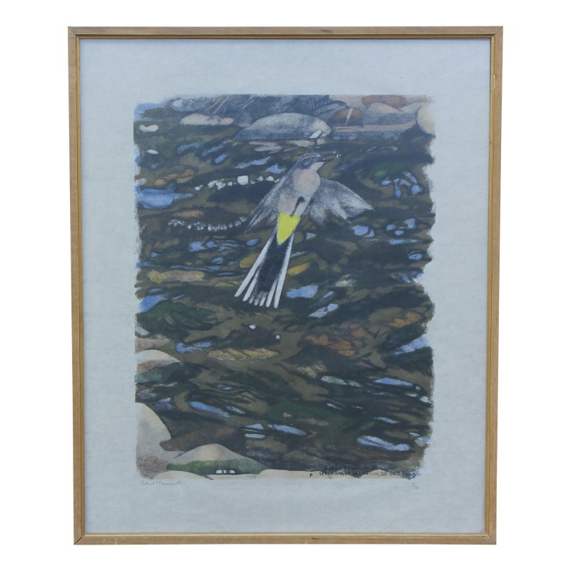 Un tableau "Oiseau" signé Robert Hainard (1906-1999). Suisse - Moinat - Tableaux - Divers
