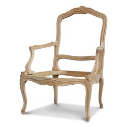 A Louis XVI armchair in beech. Model