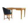 Desk and its swivel blue leather armchair, Art style - … - Moinat - Desks