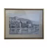 A painting \"Château de Rolle\" by Maurice Haranger (1913-1984) - Moinat - Prints, Reproductions