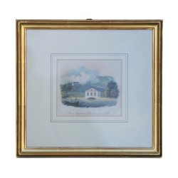 Картина Лесестра «Ролле, остров Лагарп и гора Бужи». Около 1870 г.