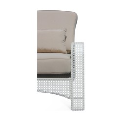 A “Haute Rive” model armchair in wrought iron, white color