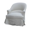 A toad seat, covered in ecru linen fabric, conventional filling. - Moinat - Armchairs