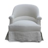 Ein Krötensitz, bezogen mit ecrufarbenem Leinenstoff, herkömmliche Füllung. - Moinat - Armlehnstühle, Sesseln