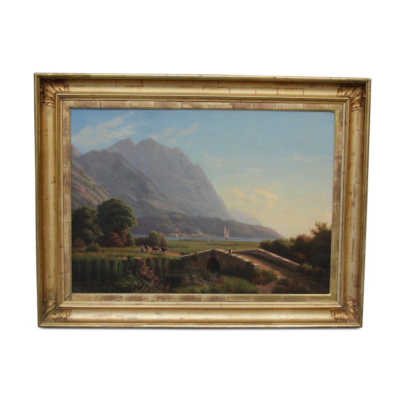 Ein Gemälde „Le Bouveret“, signiert von Jean-Philippe George-Juillard - Moinat - Gemälden - Landschaften