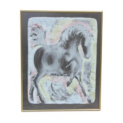 A work \"Horse\" signed Hans Erni (1909-2015)