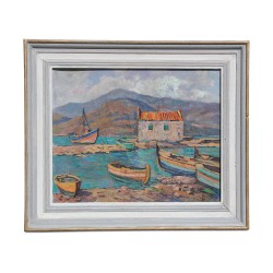 作品《Porto de la Selva》署名理查德·伯杰（Richard Berger，1894-1984）。瑞士人