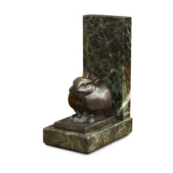A “Rabbit” sculpture signed Edouard Marcel Sandoz (1881-1971) on a green marble base