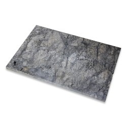 A gray marble with black vein