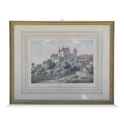 A work \"View of the castle of Nyon\" signed Constant Bourgeois (1767-1841) 1820