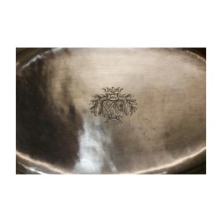 Louis XVI silver basin (890g). French coat of arms, hallmarked. Paris