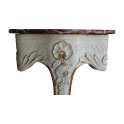 A pair of Louis XV consoles in the \"Funk\" style, top in pink \"Grindelwald\" marble