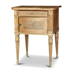 A Louis XVI bedside table in walnut, one drawer. Fribourg