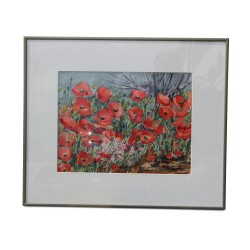 A work \"Coquelicot\" signed Jean Leuenberger.