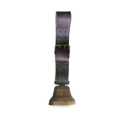 A small bronze bell with leather collar. Switzerland