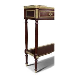 A Louis XVI mahogany server mounted on oak, richly crafted