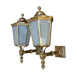 Pair of gilded bronze wall lanterns. France (Paris),