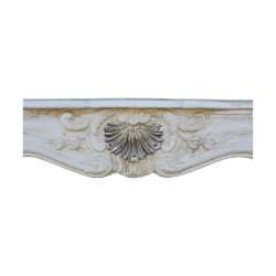 Baroque Louis XV fireplace in used painted stucco.