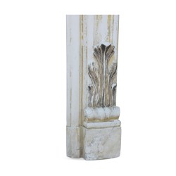 Baroque Louis XV fireplace in used painted stucco.