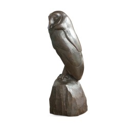 Une statut en bronze "Hibou" signé Robert Hainard (1906-1999). 14/18 fonderie d’art Geya