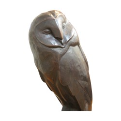 A bronze statue \"Owl\" signed Robert Hainard (1906-1999). 14/18 Geya art foundry