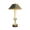 A 2-light ASCOT lamp in polished nickel with black metal shade. - Moinat - Table lamps