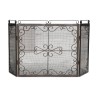 A wrought iron fire screen, three panels. - Moinat - Fire screens