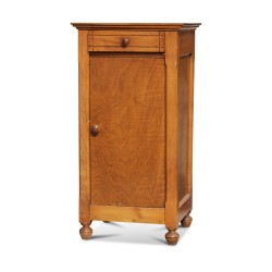 A walnut Directoire bedside table, a drawer