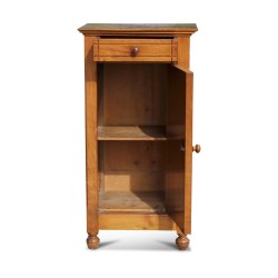 A walnut Directoire bedside table, a drawer