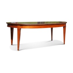 A cherry wood directoire dining table with extension.