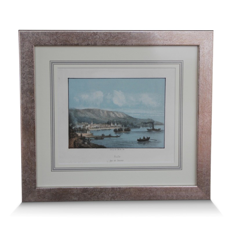 A work \"Rolle, Lake Geneva\" signed Deroy and Müller - Moinat - Prints, Reproductions A work \"Rolle, Lake Geneva\" signed Deroy and Müller - Moinat - Prints, Reproductions