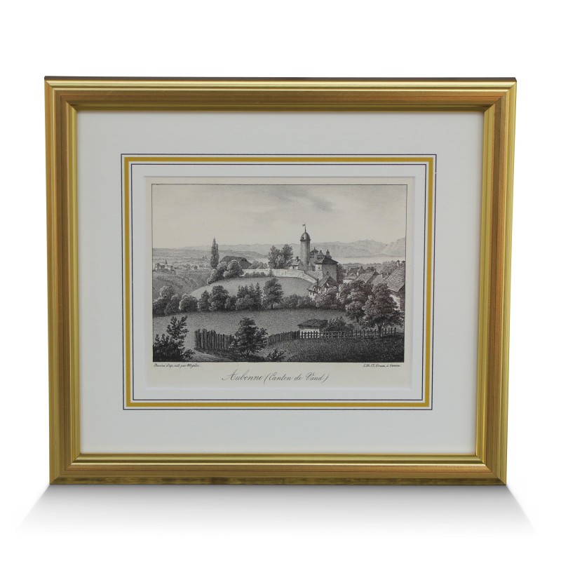 A work \"Aubonne (canton of Vaud) signed Wegelin. - Moinat - Prints, Reproductions A work \"Aubonne (canton of Vaud) signed Wegelin. - Moinat - Prints, Reproductions