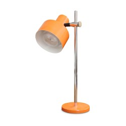 A \"Vintage\" light fixture in orange.