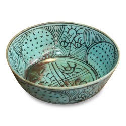 Un bol vert turquoise antique, usé, probablement Iranien, Syrien, période indéterminée.