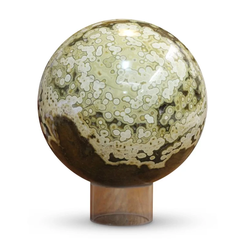 Une sphère en cristal "Jaspe ocean". - Moinat - Accessoires de décoration