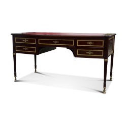 A Louis XVI style mahogany tiered desk