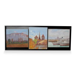 A series of three paintings signed Henri Ruegger