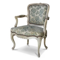 Fauteuil cabriolet Louis XV en noyer