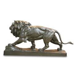 Bronze "Lion marchant" signé Paul Thomas (1859-1910). Paris