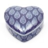 Boite "Coeur" en porcelaine, imprimé blanc sur décor bleu - Moinat - Boites, Urnes, Vases