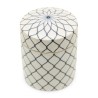 Round porcelain box, blue and white star pattern. - Moinat - Boxes, Urns, Vases