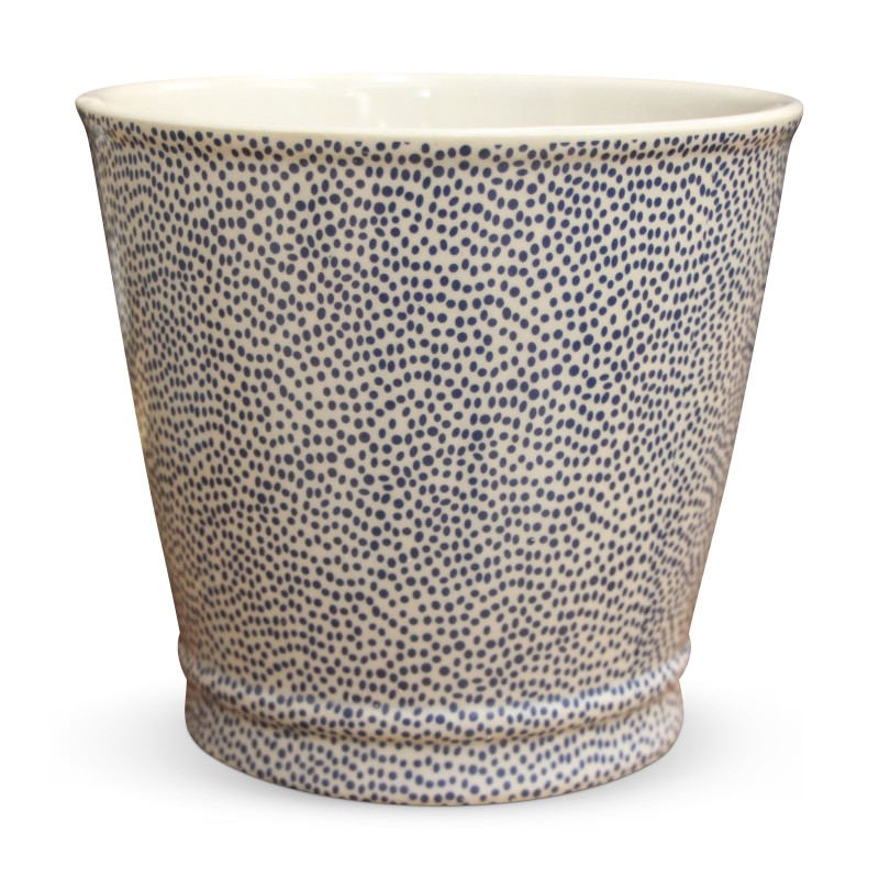 Porcelain vase, blue dotted decoration - Moinat - Boxes, Urns, Vases Porcelain vase, blue dotted decoration - Moinat - Boxes, Urns, Vases